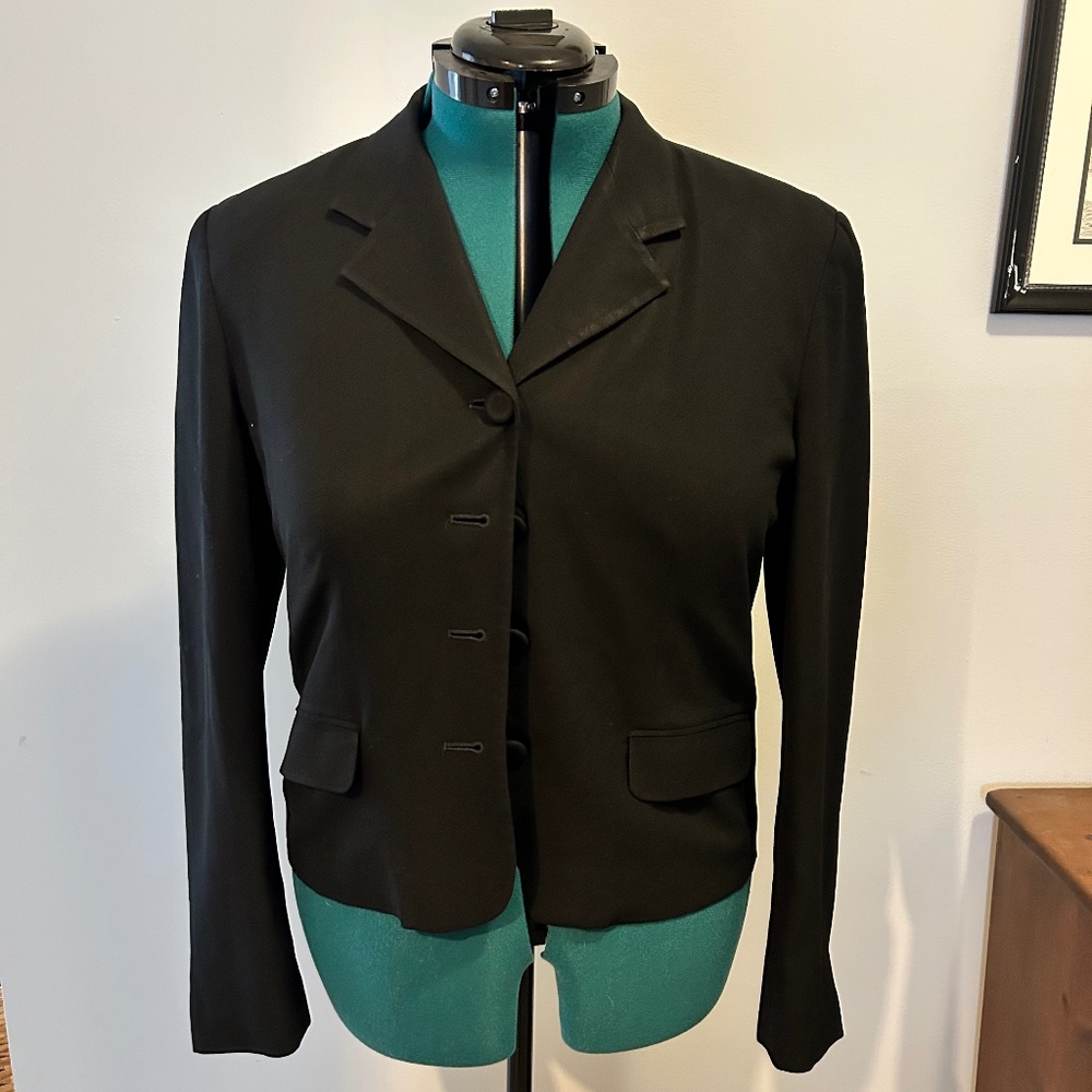 Talbots Black Tailored Blazer Jacket Classic Button Front Career Staple